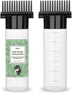 Hair Oiling Applicator With Comb Root 2 Pack 6 OZ Hair Dye Bottle Plastic Squeeze Bottles Scale for Hair Care Scalp Oil Applicator Hair Oil Dispenser Styling Tool Oiler