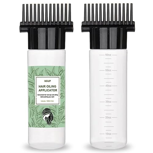 Miniatura 8 de NGUP Aplicador de aceite para el cabello con raíz de peine, paquete de 3 botellas de tinte para el cabello de 6 onzas, botellas de plástico
