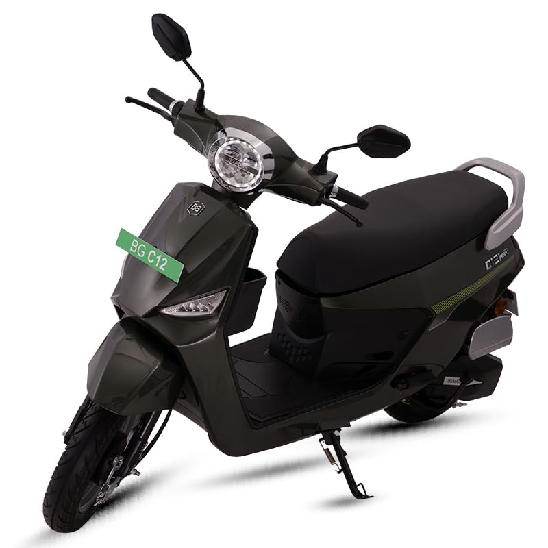 Image of BG C12i MAX 2.0 Electric Scooter With Charger, (Advance Booking for Ex-Showroom) (Brooklyn Black)