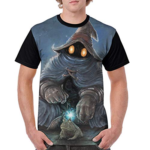 Angela R Mathews Fi#nal Shirt Fa#ntasy IX-Black Mage Men's Basic Polyester Short Sleeve Shirt Anime Shirts XL
