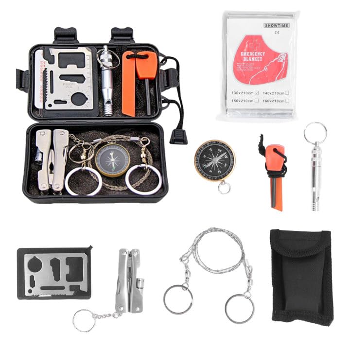 Topyond Outdoor Kit de Supervivencia 8 en 1 Multifuncional Kit de...