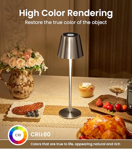 Lámpara de Mesa Recargable 3 Pack, Luz LED portátil miniatura 6