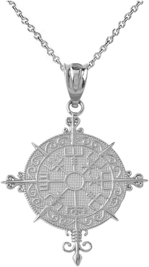 Claddagh Gold Vegvisir Viking Compass Nordic Norse Amulet Silver Pendant Necklace
