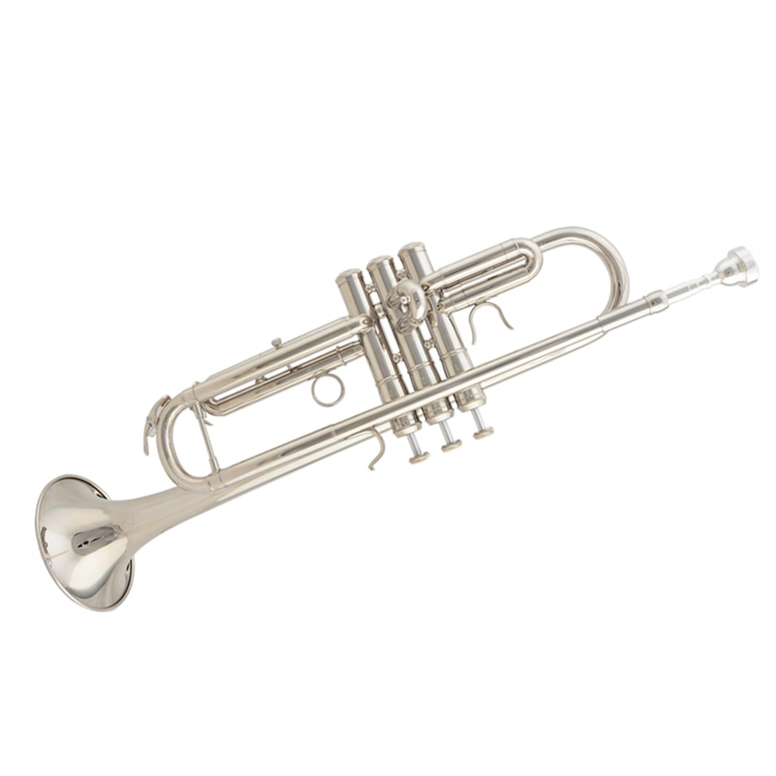 Standard Trąbka Trąbka B-dur Profesjonalna Dla Dorosłych Początkujących Instrument Dęty Trąbka Lakierowana Złoto Srebrzona Stal Nierdzewna(Silver)
