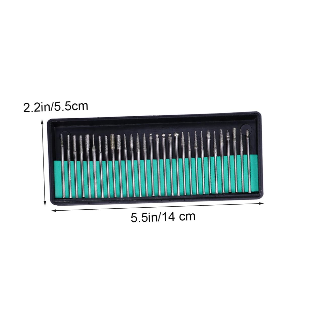 FUNOMOCYA Stainless Steel Diamond Grinding Rod Heads 30pcs 2.35mm Diameter for Engraving Carving