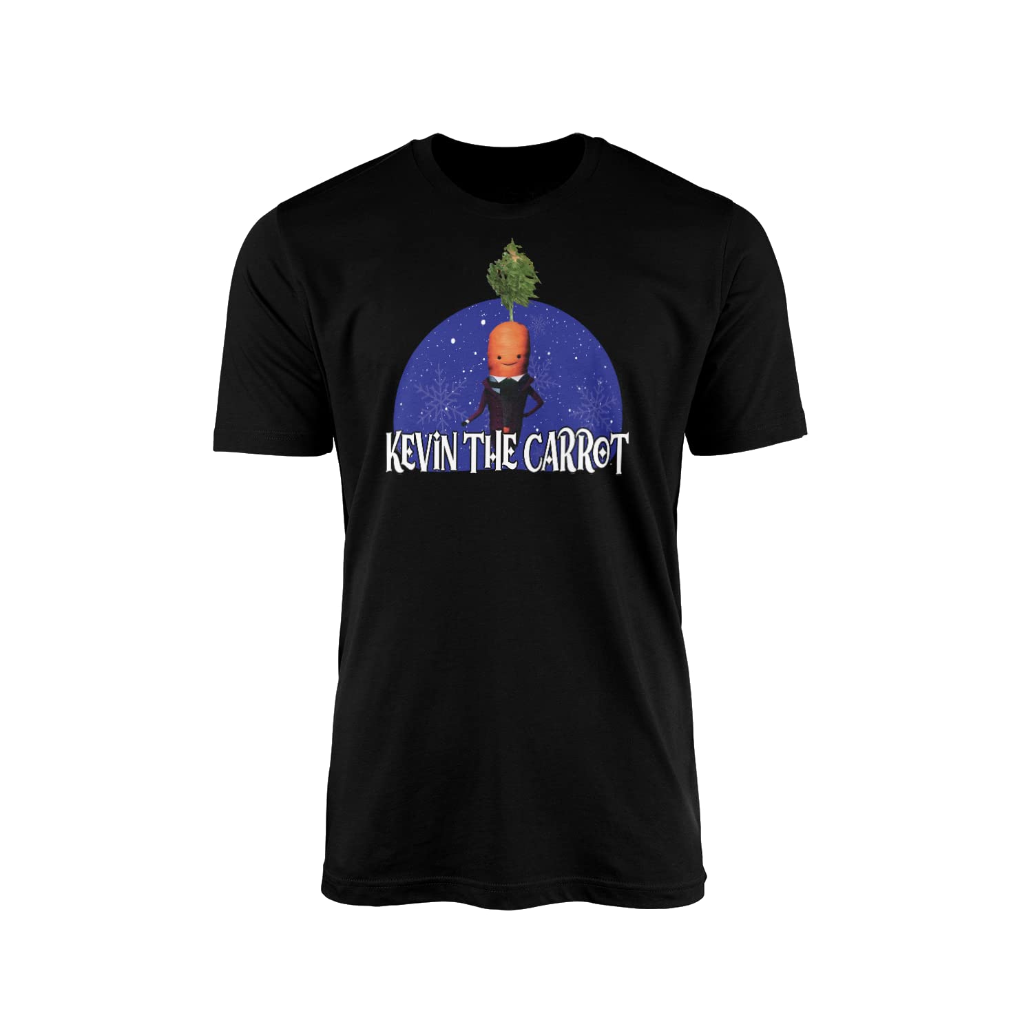 Kevin Carrot Suited T-Shirt Top Tee - Christmas Xmas Crimbo TV Advert Character Secret Santa Vegetable Sprout Timmy Bob Cratchit Kids Adults Matching Gift Present (Black, 2XL)