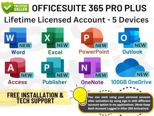 Image of MS 365 Professional Plus with Copilot Ai | New 2026 Launch | (5 Devices, Lifetime Validity) for Win, iOS, macOS, iPADOS, Android | 200 GB Cloud Storage for lifetime | Regular Updates with Unlimited Reinstallations