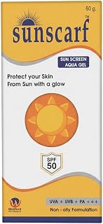Sunscarf Sunscreen Aqua Gel SPF 50 | UVA + UVB Protection | PA+++ | Non-Oily & Lightweight Formula | Broad Spectrum Sun Pr... Price In India