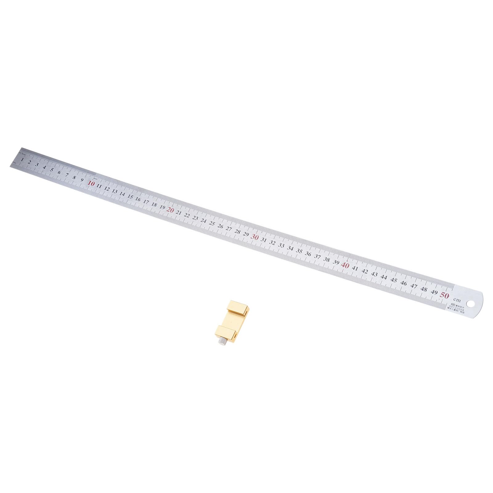 Zwwaazhf 50Cm Woodworking Ruler With Positioning Block, Aluminum Measuring Tool For Furniture Assembly Workshop Metal Measuring Ruler