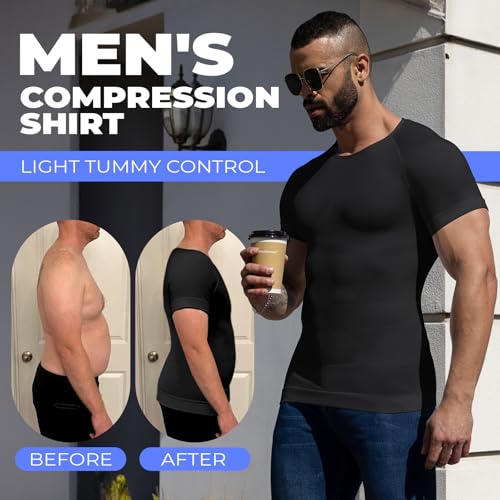 Men's Compression Shapewear Shirt Undershirt Slimming Tank Top Workout Vest Abs Abdomen Slim Body Shaper3