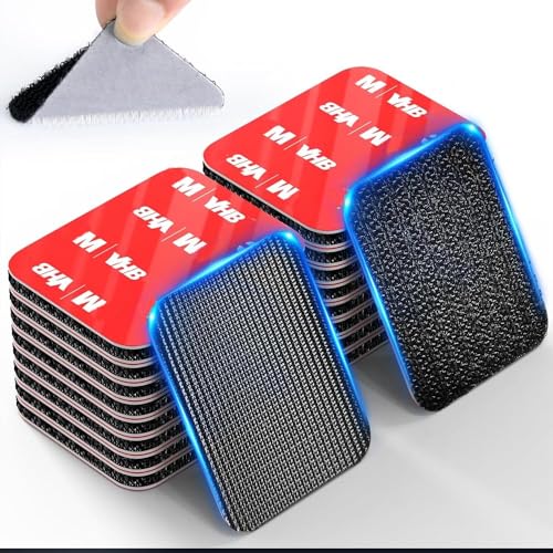Heavy Duty Hook and Loop Velcrostrips with Super Adhesive Extreme Heat & Water Resistant Versatile Indoor Outdoor Fastener Tape 12 Sets Black 1.57x1.97