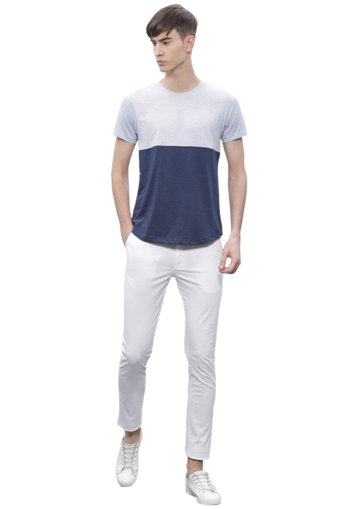 HALOGEN Men's Stretchable Prime Skinny Fit White Cotton Chinos (32) 2