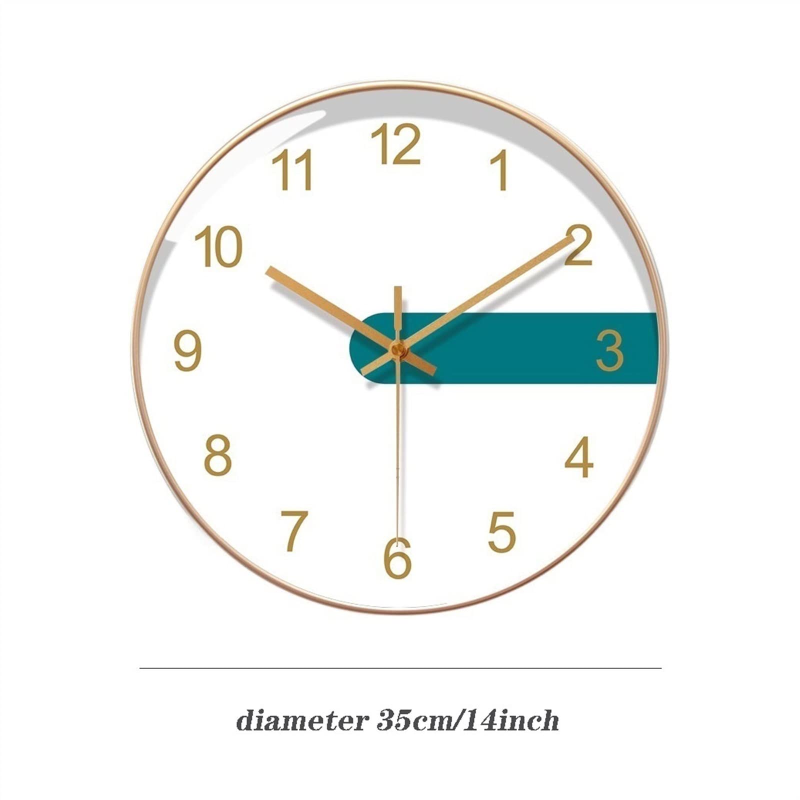 Cucina Orologio da parete rotondo nordico semplice 25 cm/30 cm/35 cm Decorazione for camera letto al quarzo silenzioso con gancio Decorazioni per interni(14inch)