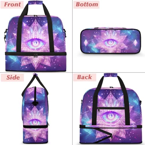 Large Weekender Overnight Bags Galaxy Evil Eye Travel Duffel Bag for Women Men Gym Bag With Shoe Compartment Foldie Travel Tote Bag Carry On Personal Item Bag for Travel Gym Sports3
