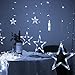 Twinkle Star 12 Stars 138 LED Curtain String Lights, Window Curtain Lights with 8 Flashing Modes Ramadan Decoration Christmas, Wedding, Party, Home Decorations, Cool White