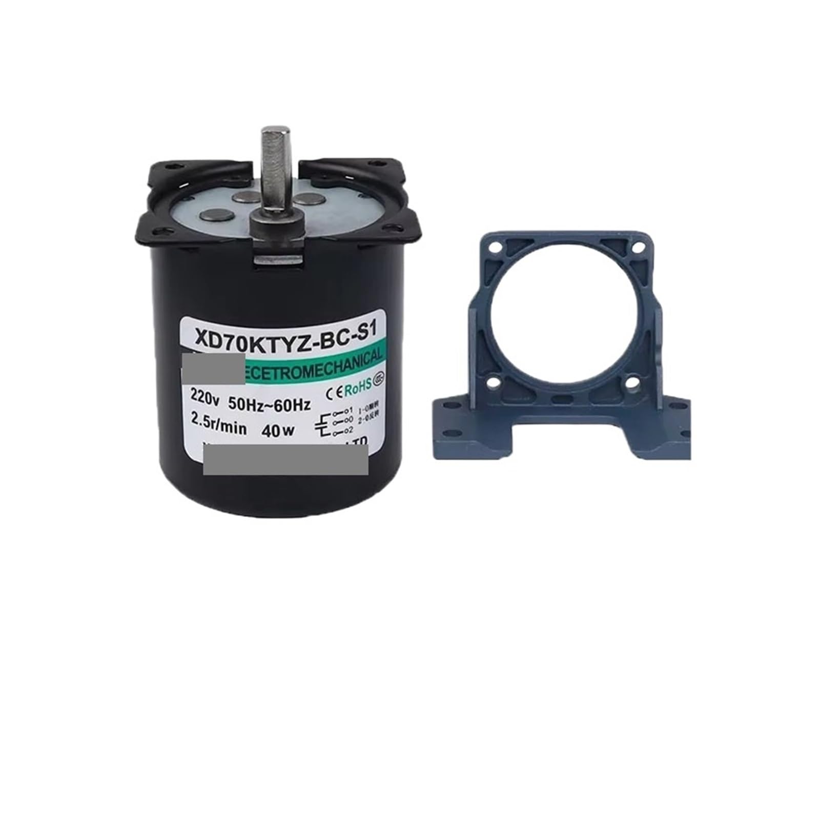 MUYTQAERG Synchronous Motor 70KTYZ 40W 220V Eccentric Axis AC Permanent Magnet +Bracket Speed Reducer CW CCW(20rpm)