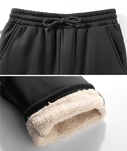 ZITY Men's Thick Fleece Winter Pants Heavyweight Warm Sherpa Lined Athletic Jogger Sweatpants with Pockets4
