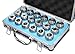 Accusize Industrial Tools - Precision ER32 Collet Set, 18 Pcs, Sizes 3/32'' to 25/32'', High Accuracy, Durable Storage Box, 0223-0880