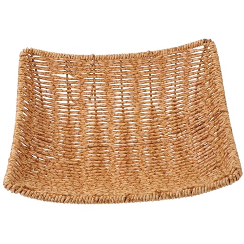 Cabilock Tiered Fruit Basket Woven Imitation Rattan Snack Basket Fruit Tray Dried Storage Plate