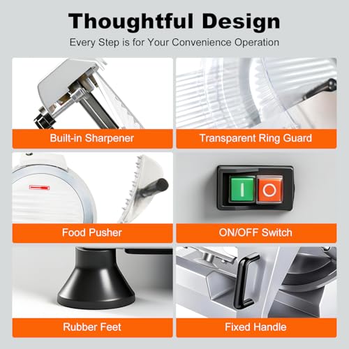 Image of Commercial Meat Slicer, 12 inch 320W Frozen Meat & Deli Slicer