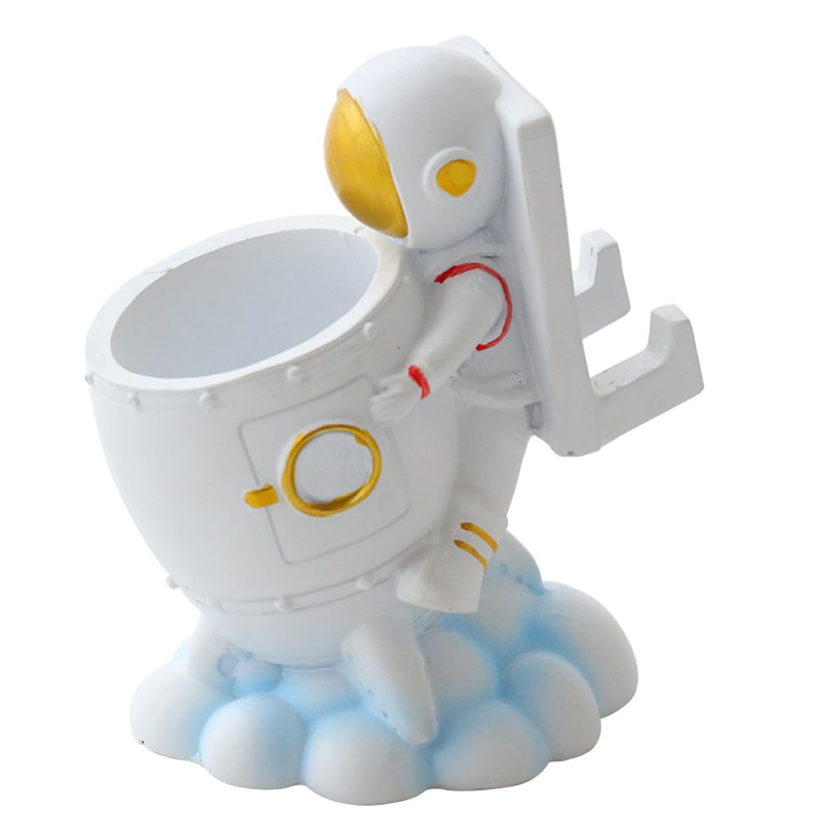 Porte-stylo astronaute en résine Veemoon pour rangement de bureau