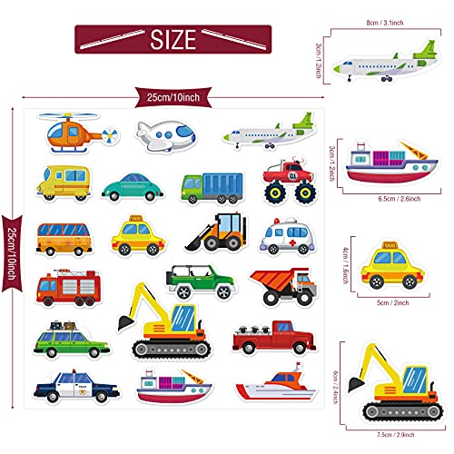 20 Pcs Transportion Thick Gel Clings Vehicle Window Gel Clings Decals Stickers For Kids Toddlers And Adults Home Airplane Classroom Nursery Winter Car Party Supplies Decorations #TOP1