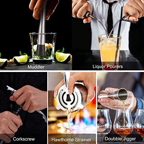 Set de coctelera 12 piezas con soporte de acero inoxidable miniatura 3