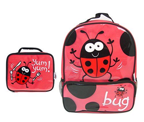 Bugzz Mochila y Bolso de almuerzo Estilo  Mariquita