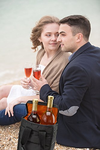 image for Handy Laundry Wine Carrier Tote Bag - 2 Bottle Pockets - Attractive wi