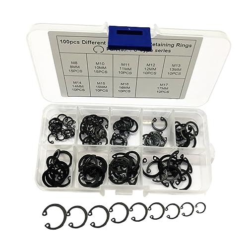 GLEAVI Carbon Steel Assortment Black Circlip Automotive Industrial and Hobby Use Included