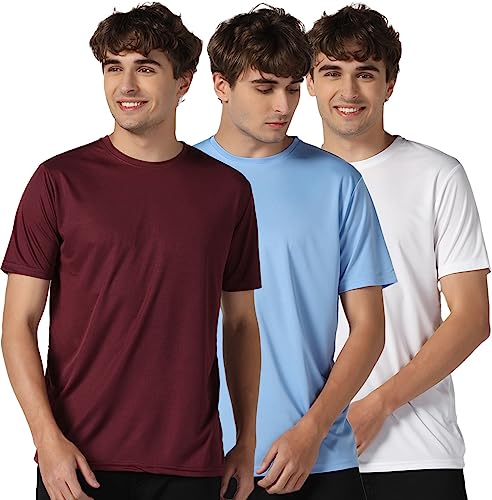 Image of INKKR Men's Short Sleeve Round Neck Dry Fit Multicolor T-Shirt Combo