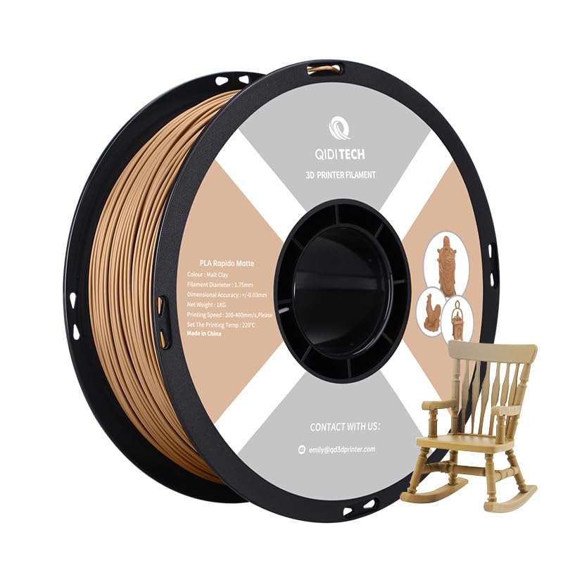 Filament PLA Rapido mat 1.75mm argile malte QIDI TECH pour impression 3D FDM