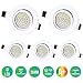 Produktbild 5 x Lu-Mi LED Einbaustrahler Flach 230V - Deckenspots Ultra Flach Einbaustrahler / 350 Lumen / 230V / 3,5W / Licht: Kaltweiss 6000K / Gehäuse Rund (Weiß)