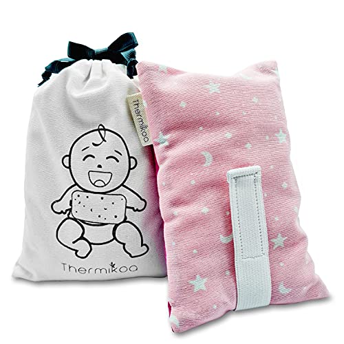 Ceinture anti-coliques pour bébé réglable - Sac isotherme avec housse lavable (Thermikoa) Rose étoiles, 19 x 12 cm Cover