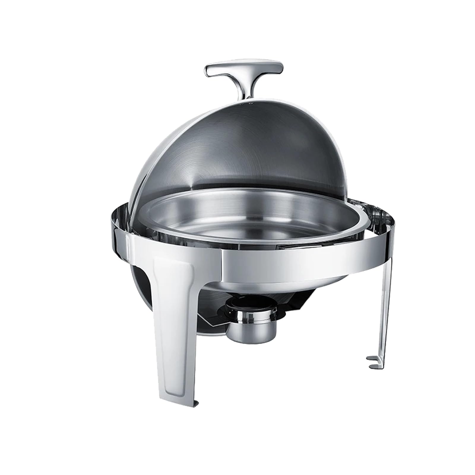 Round Chafing Dishes Full Size Chafer 6 Quart Food Buffet Warmer with Roll Top Lid Professional (6L Round chafter)