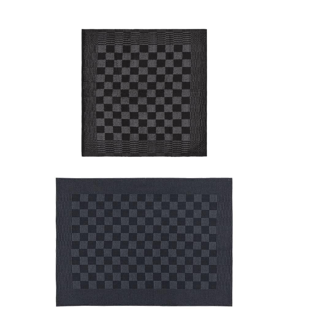 Juego de toallas de algodón negro y gris, 20 piezas, juego de toallas para baño
