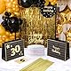 Sumerk Großes Geschenktüten-Set, Geschenktüte zum 30. Geburtstag, 3 Stück goldenes Seidenpapier, 2 Stück Aufkleber zum 30., Geburtstagskarte mit Umschlag