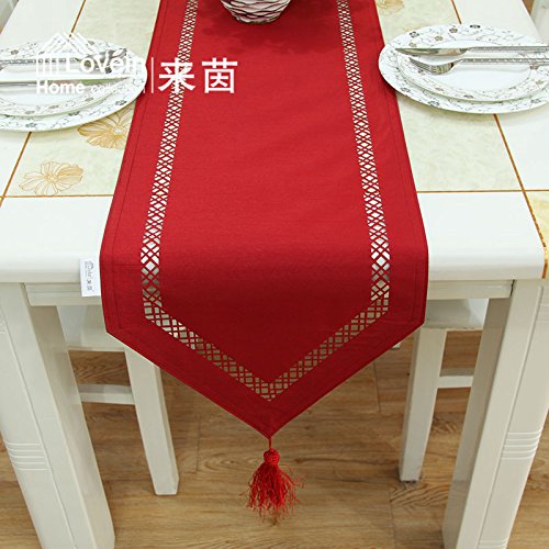 Chemin de table rouge en fausse soie 33x240 cm pour décoration