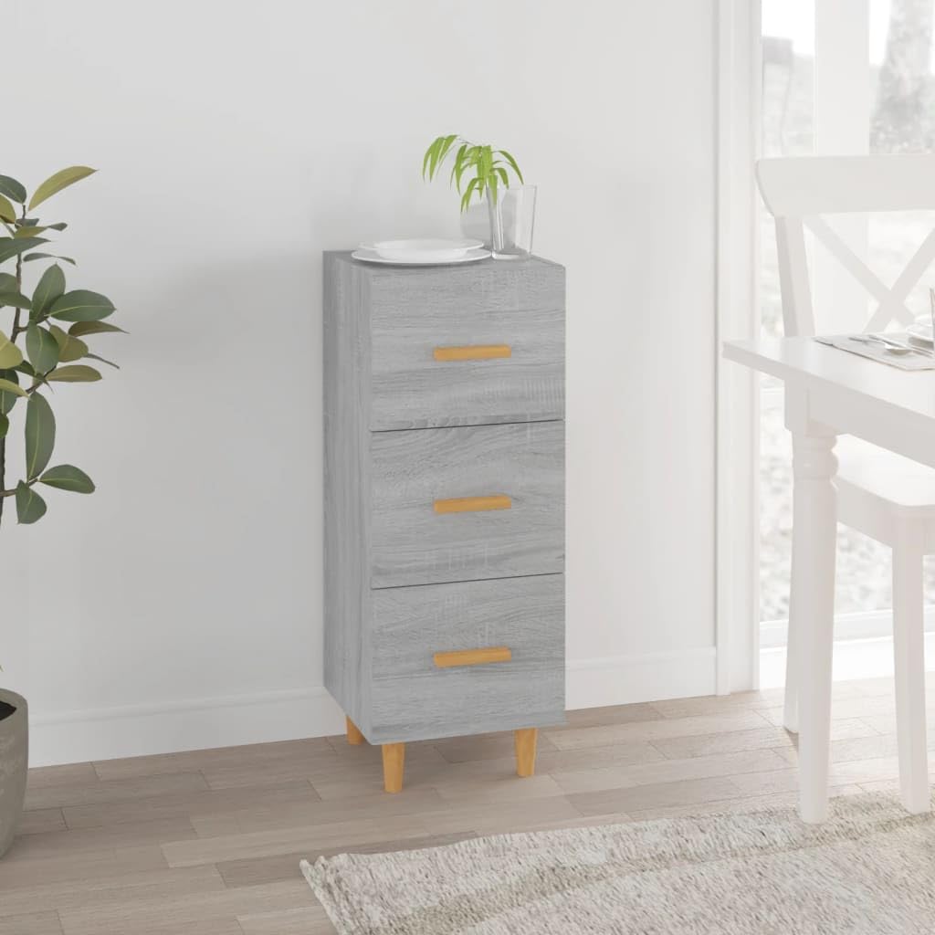 vidaXL Buffet Armoire de Rangement Organisateur de Maison Meuble de Rangement Armoire de Salon Sonoma Gris 34,5x34x90 cm Bois d'Ingénierie