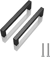 30 Pack 5 Inch Matte Black Cabinet Pulls - Stainless Steel Square Kitchen Drawer Handles for Dressers & Furniture