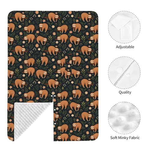 Image of Funny Hanging Sloth Baby Car Seat Canopy Nursing Cover for Newborn Car Seat Breastfeeding Covers Blanket Newborn Shower Gift