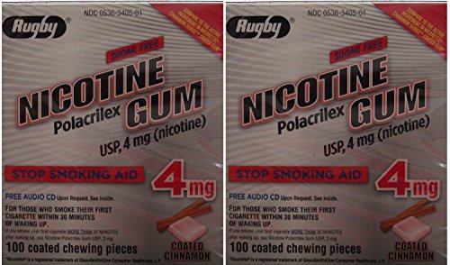 Nicotine Gum 4mg Sugar Free Coated Cinnamon Generic for Nicorette 100 Pieces per Box Pack of 2 Total 200 Pieces Nicotine Gum 4mg Sugar Free Coated Cinnamon Generic for Nicorette 100 Pieces per Box Pack of 2 Total 200 Pieces