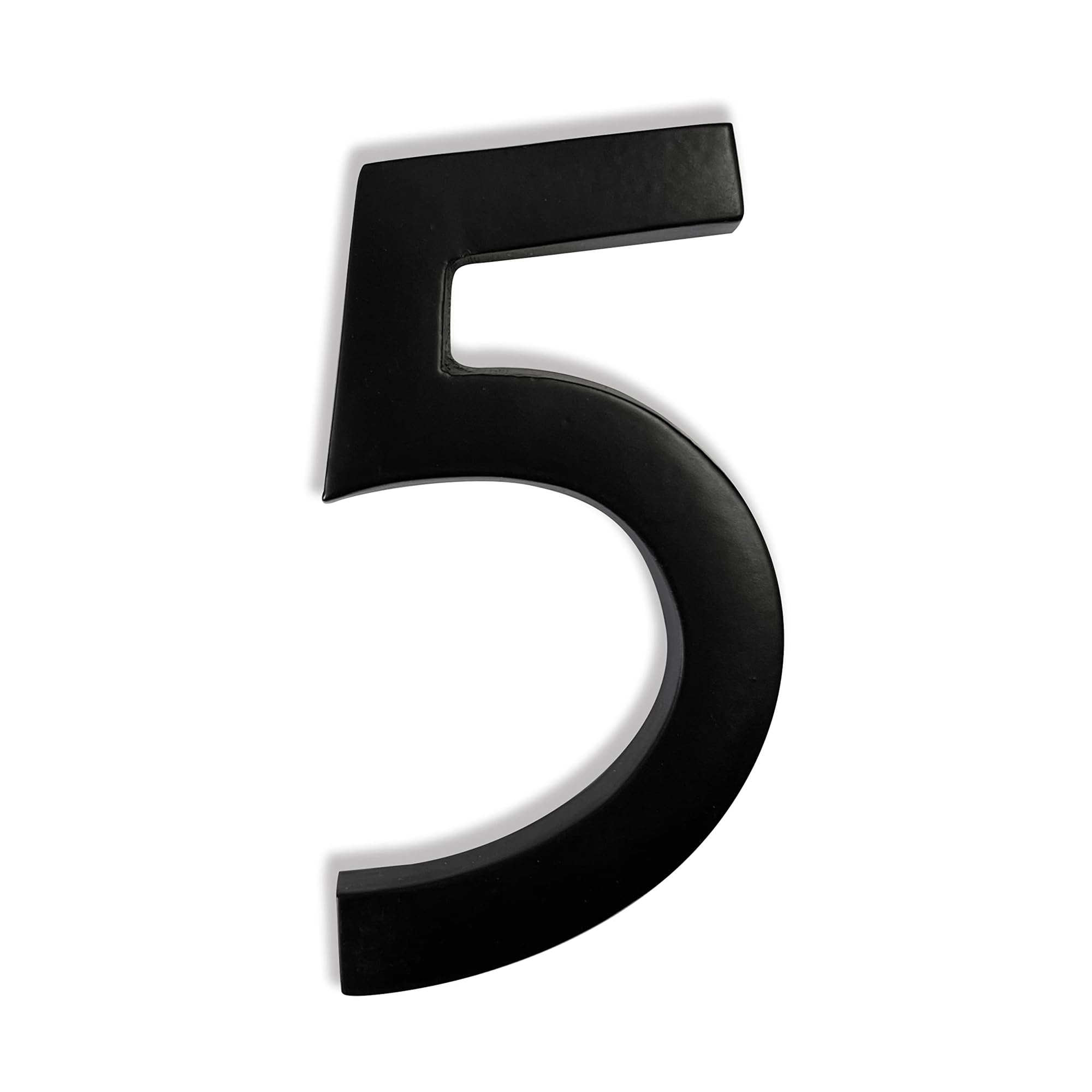 NACH Magnetic, 5 inch Aluminum Black House Numbers for Outside - Number 5, Modern House Numbers with Mounting Hardware