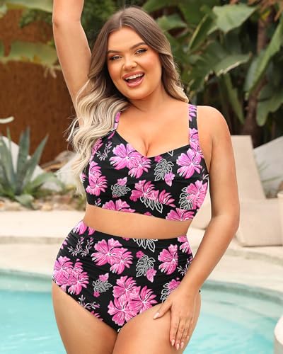 Image of Daci Women's Plus Size Bikini Sets - High Waisted Two-Piece Swimsuits with Tummy Control