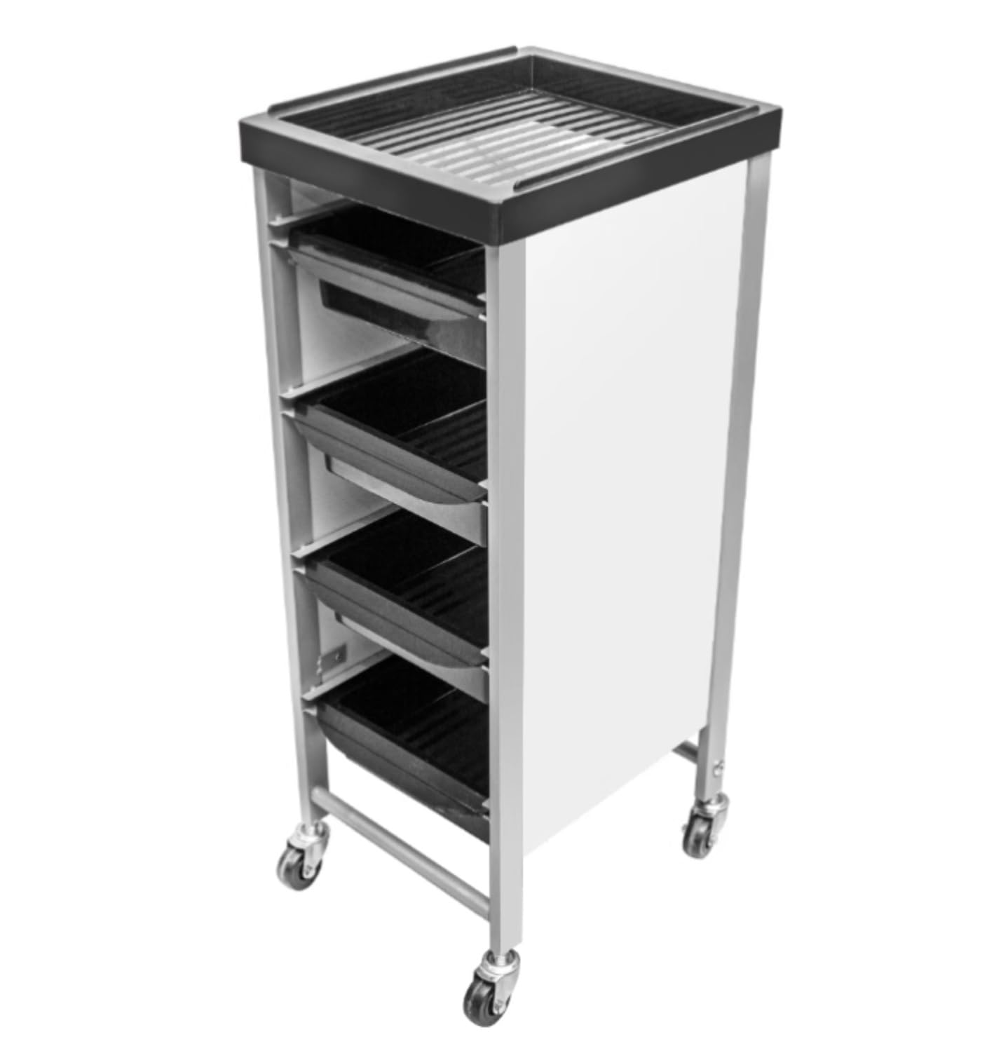 Salon With Wheels 4 Drawers For Hair Stylist Beauty Equipment Retro Barber Shop For Shops(White)