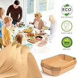 Roe Tenpo Air Fryer Liners Disposable 5.5 Inch 100pcs Rectangular, Non-Stick Baking Parchment Paper Liners, Compatible with Ninja, Tower and Other Dual Zone Air Fryers (5.5 Inch 100pcs Rectangle) - Image 4