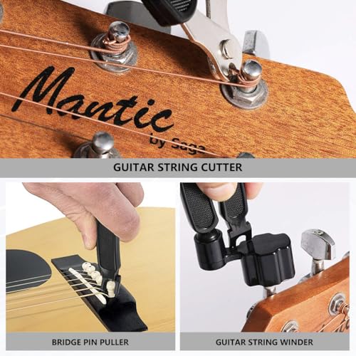 Image of HASTHIP 25 in 1 Guitar Repair Tool Kit, Guitar Maintenance & Setup Tool Kit, Fret Ruler, Radius Gauges, Nut & Fret Files, String Winder & More, with Organizer Bag
