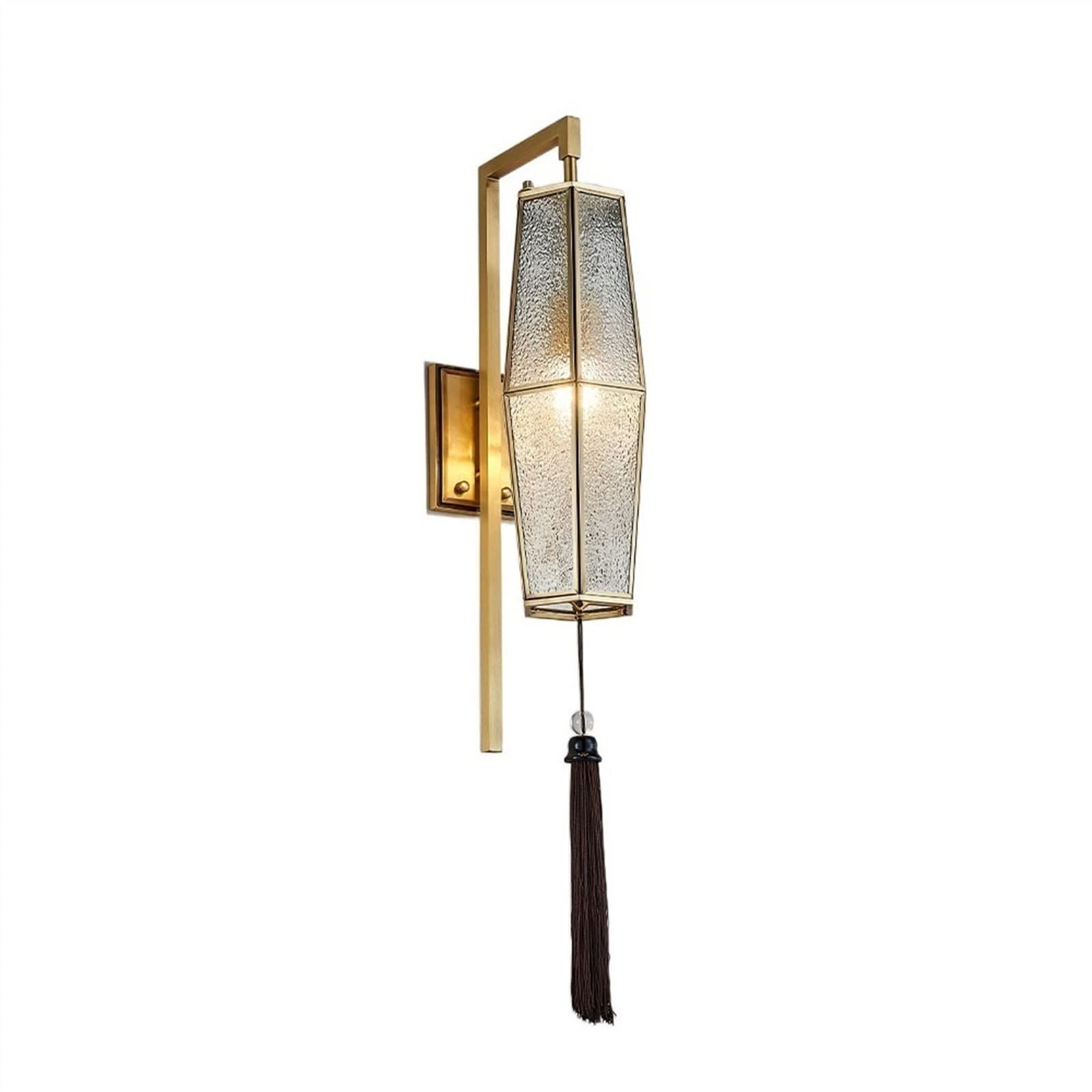 YNIYUJKL Wall Lamp Copper Classical Luxury Glass Luminaire Retro Decorative Wall Lamp Corridor Staircase Lighting Fixtures Wall Mount Light