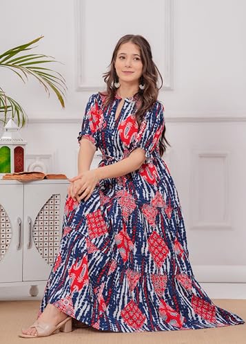 Image of Kuruti B Sheets Women's Cotton Floral Printed Regular Fit Anarkali Kurta for Women