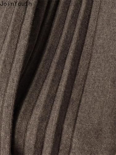 Women Vintage Skirts High Waist A-Line Thicked Korean Loose Saia Knitted Pleated Long Skirt3